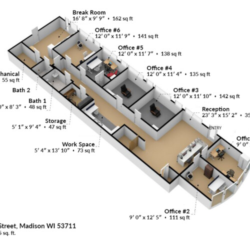 3D floorplan of building